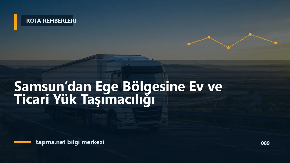 Samsun’dan Ege Bölgesine Ev ve Ticari Yük Taşımacılığı